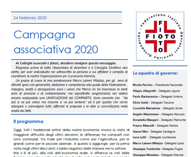 CAMPAGNA ASSOCIATIVA 2020